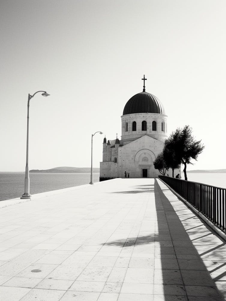 Zadar, Croatia, Black And White Old Photo 3