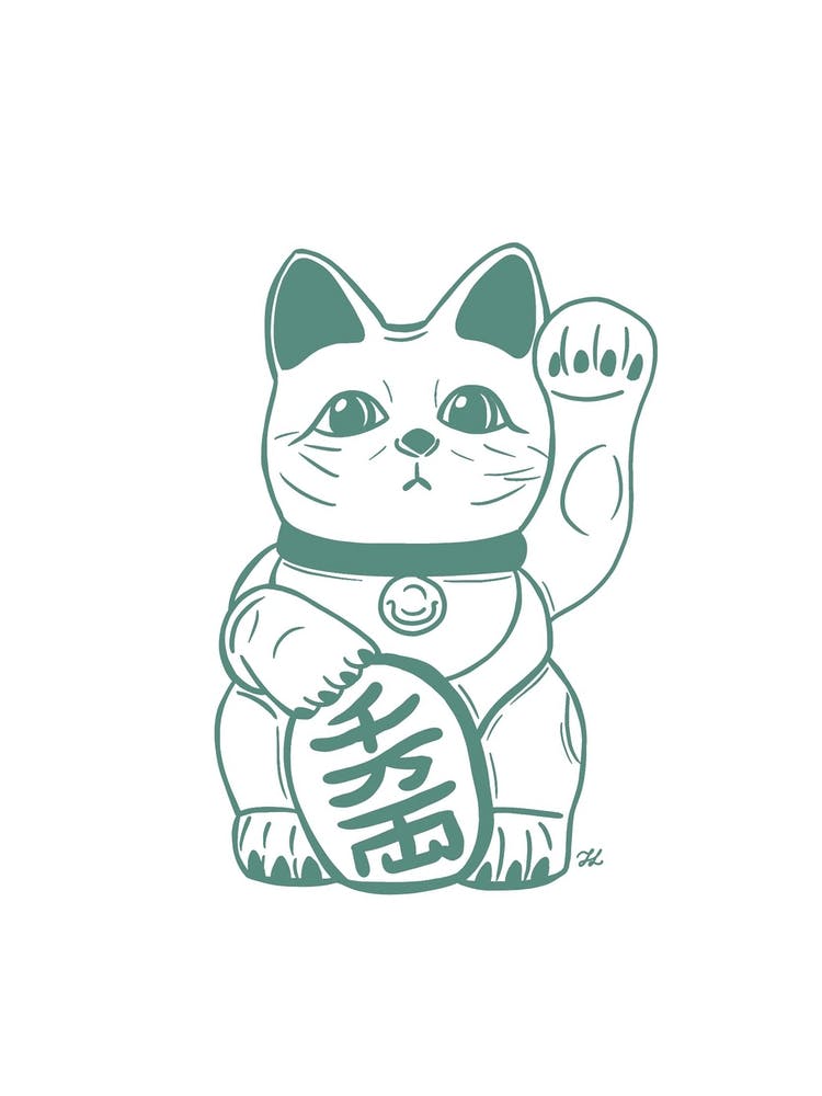 Green Lucky Cat