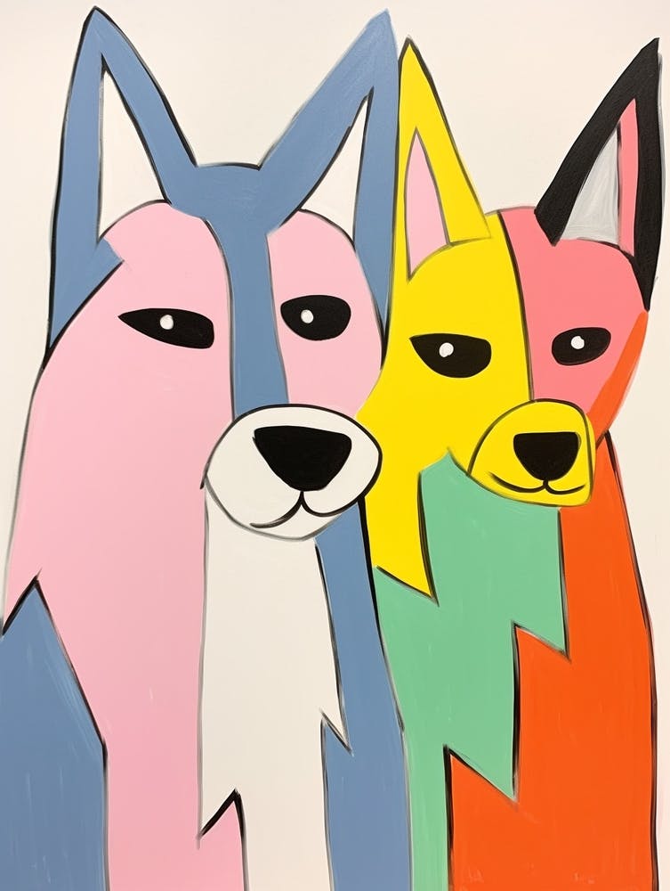 Colourful Kids Animal Art Timber Wolf 3
