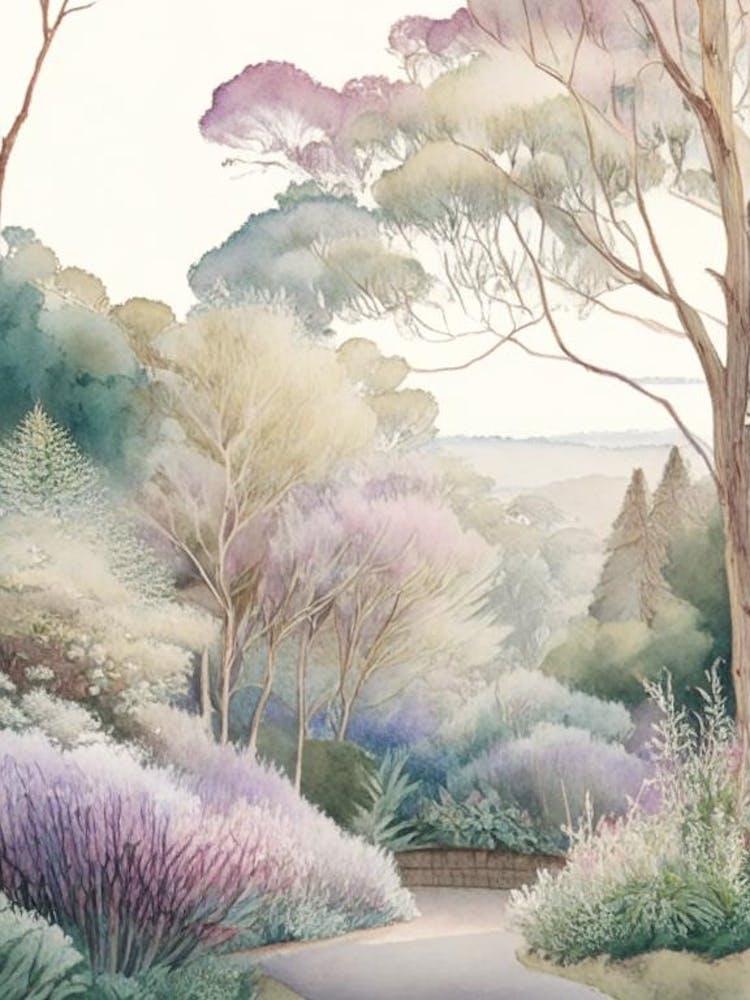 Adelaide Hills  Mount Lofty Botanic Garden, 1, Australia Pastel Watercolour