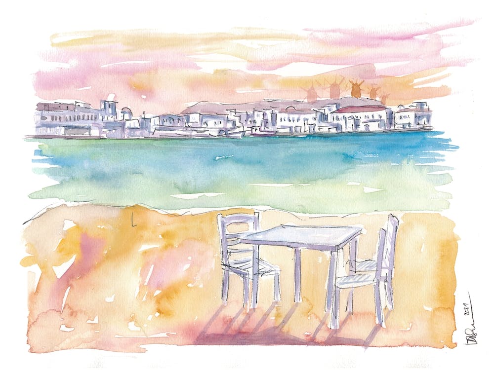 Entspannen auf der prächtigen Insel Mykonos, Griechenland