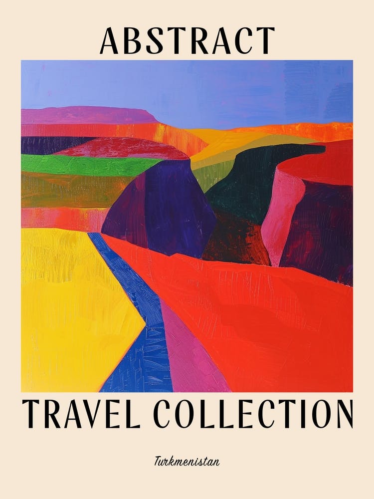 Abstract Travel Collection Poster Turkmenistan 2