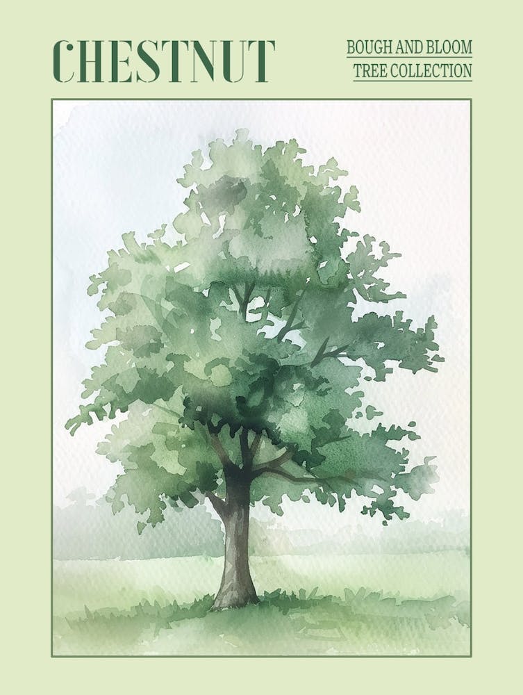 Chestnut Tree Atmospheric Watercolour Painting 7 Poster