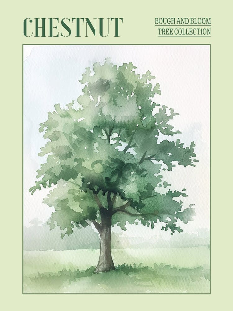 Chestnut Tree Atmospheric Watercolour Painting 7 Poster