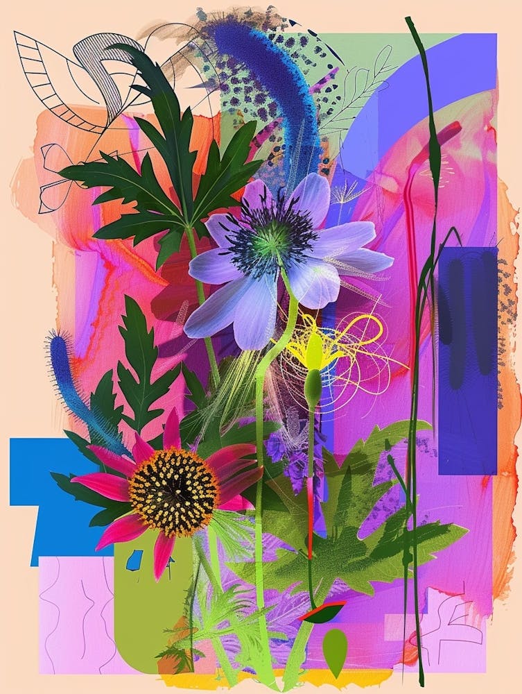 Nigella 1 Neon Flower Collage