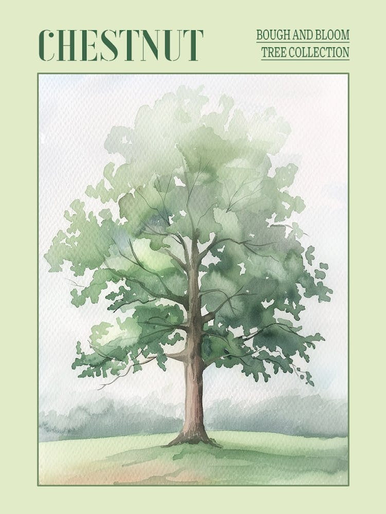 Chestnut Tree Atmospheric Watercolour Painting 5 Poster
