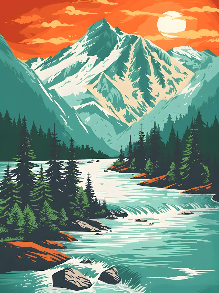 Mountain Landscape At Sunset