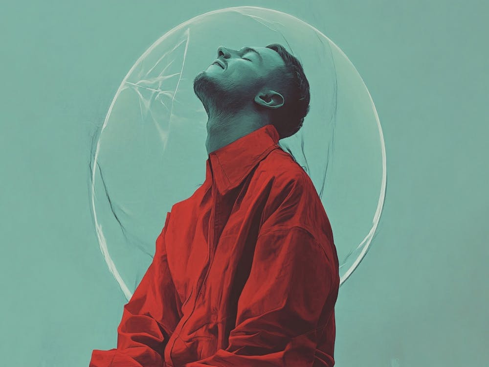Blue Faced Holy Man Music Retro Art