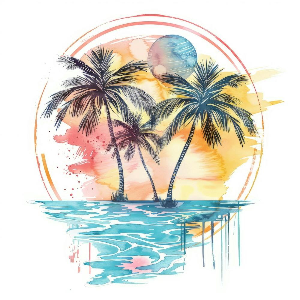 Watercolor Palm Trees 6