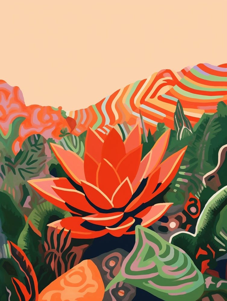 Boho Plant Painting Haworthia Plant 1