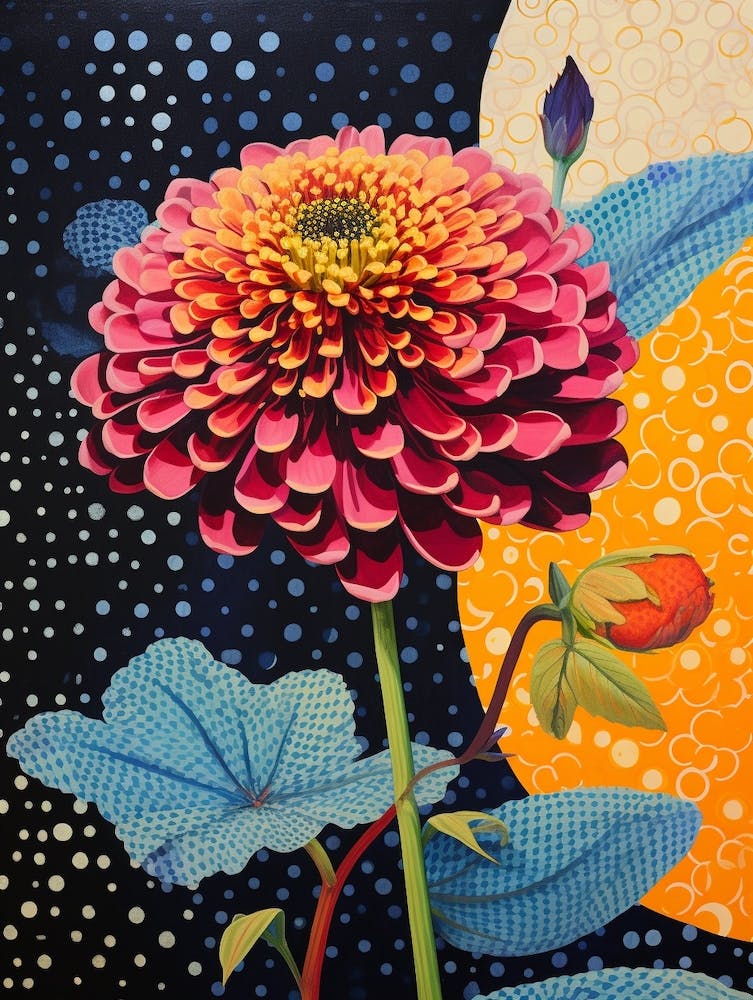 Surreal Florals Zinnia 4 Flower Painting