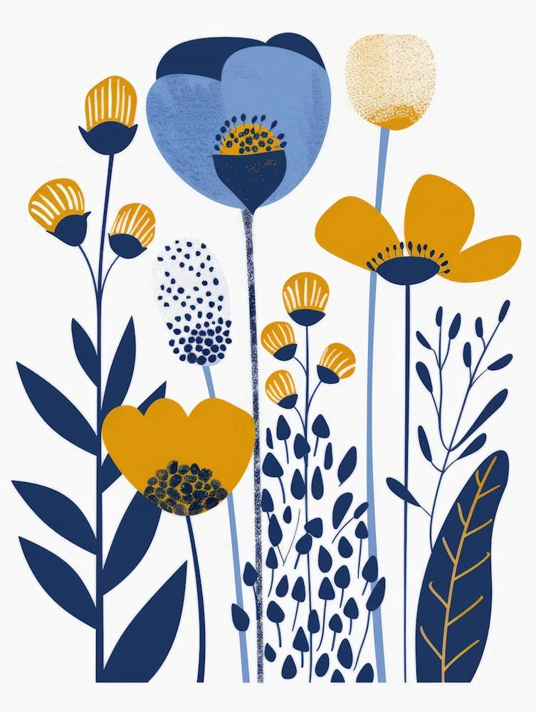Blue And Yellow Flowers 5