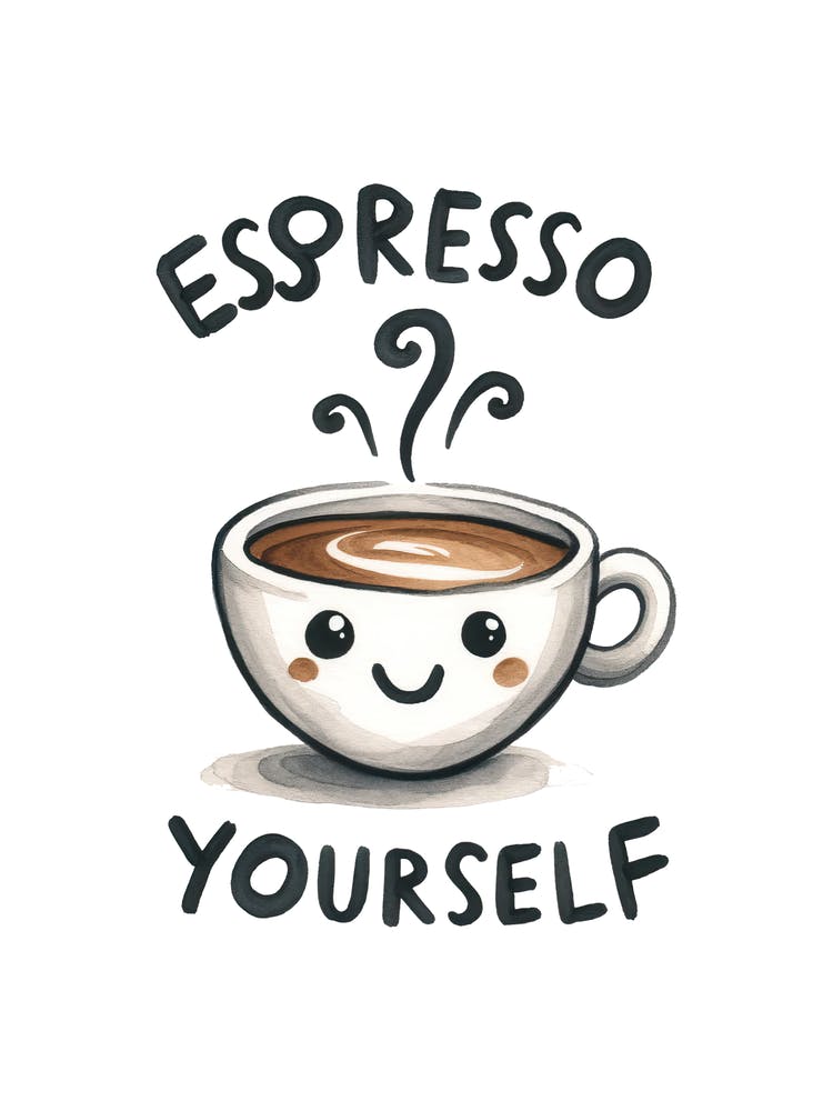 Espresso Yourself Cute Coffee Cup Funny Quote