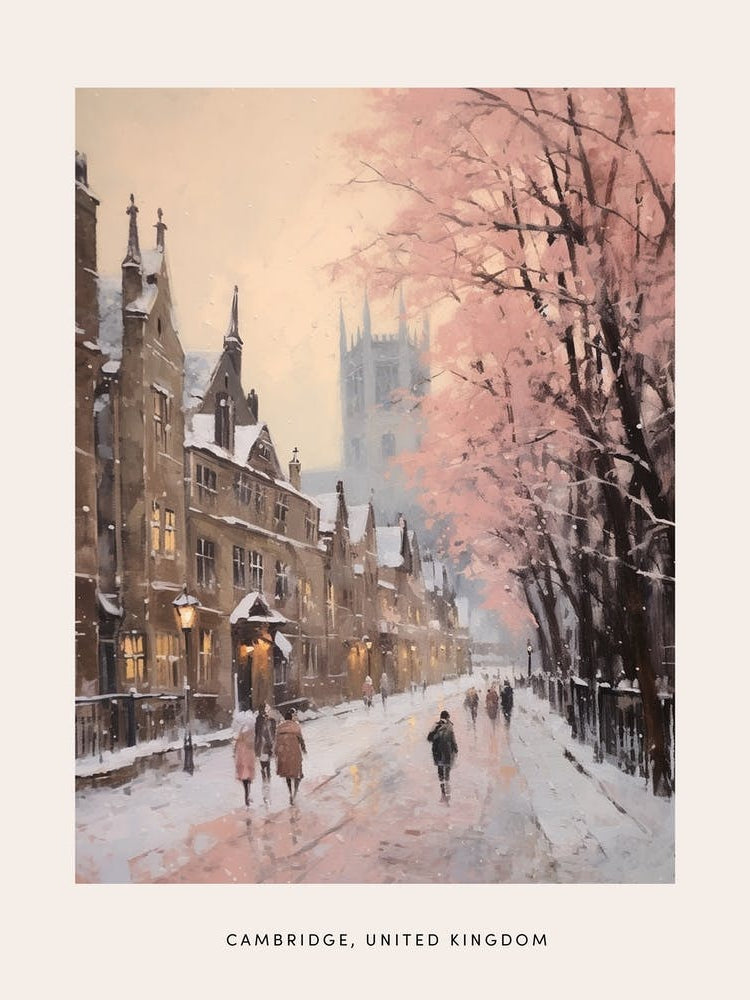 Dreamy Winter Painting Poster Cambridge United Kingdom 2