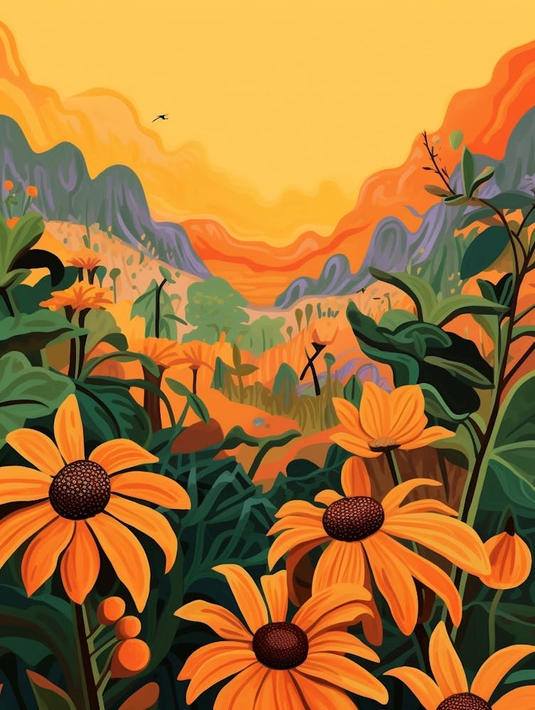 Boho Wildflower Painting Brown Eyed Susan 3
