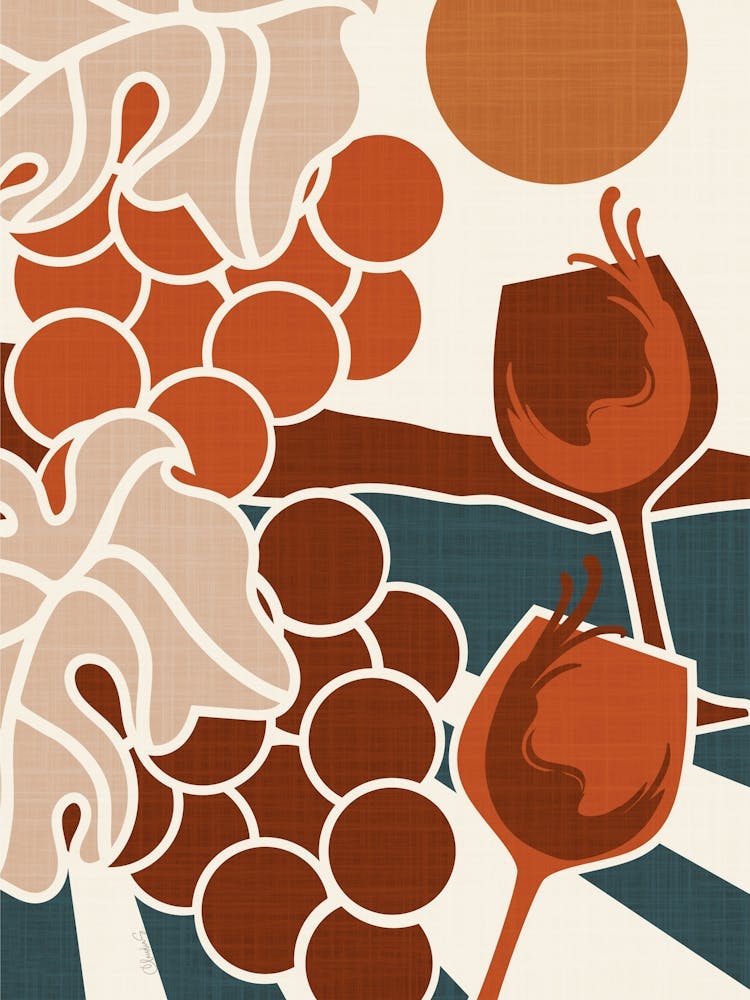 Wine And Grapes Vector