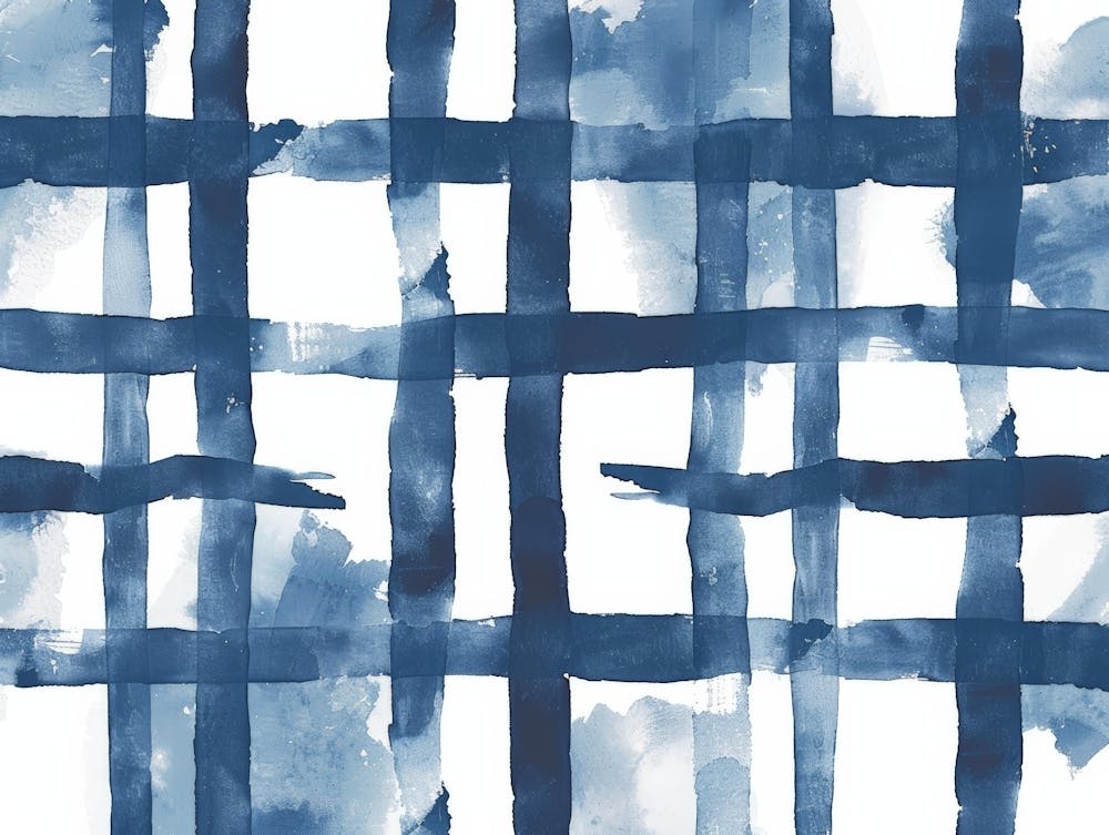 Impression sur Toile à Carreaux Bleus et Blancs