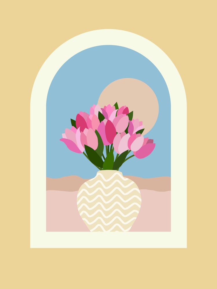 Tulips In A Vase – Yellow