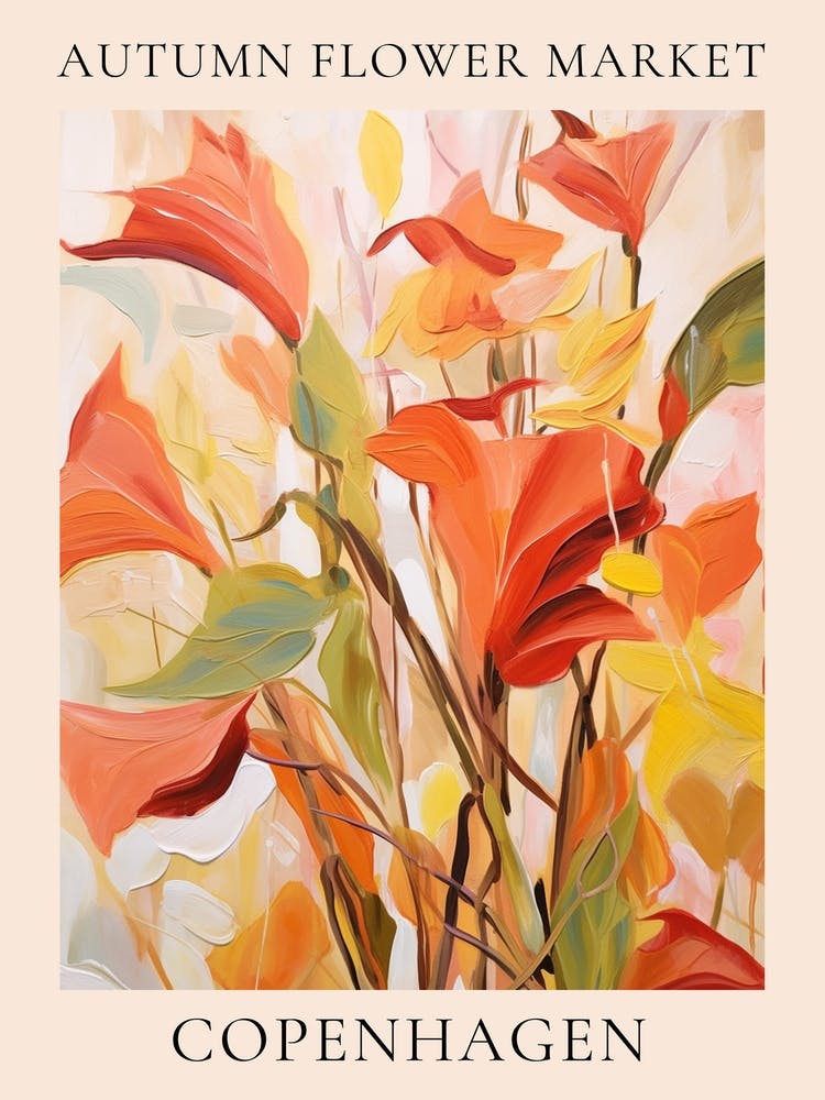 Herbst Blumenmarkt Poster Kopenhagen 2