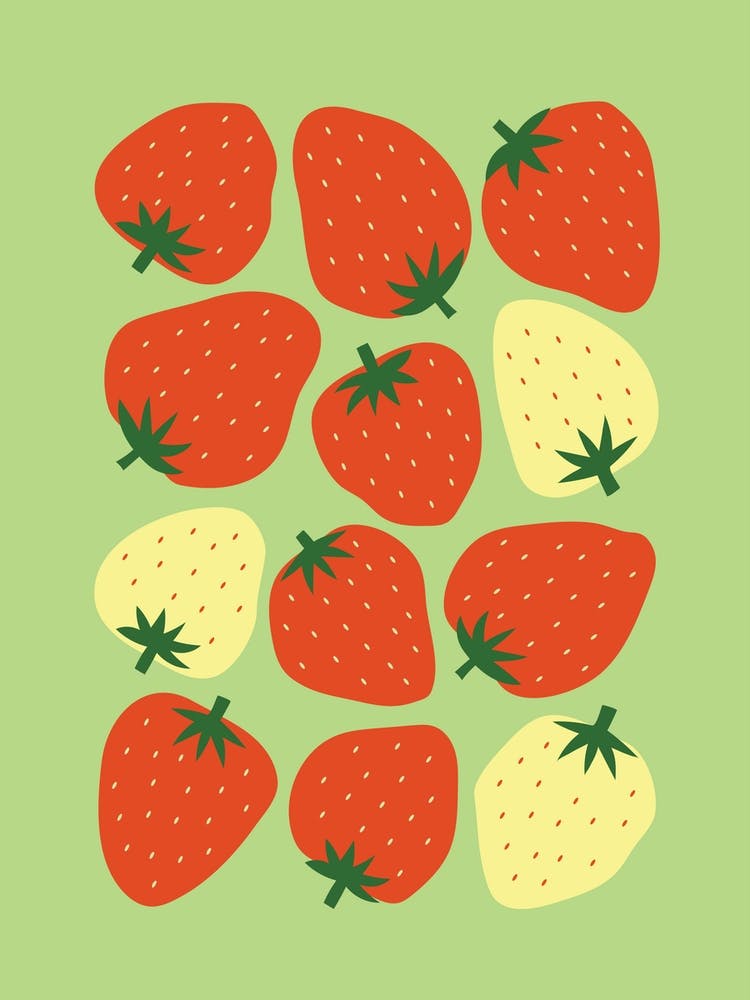 Green And Red Strawberry Kitchen Childrens