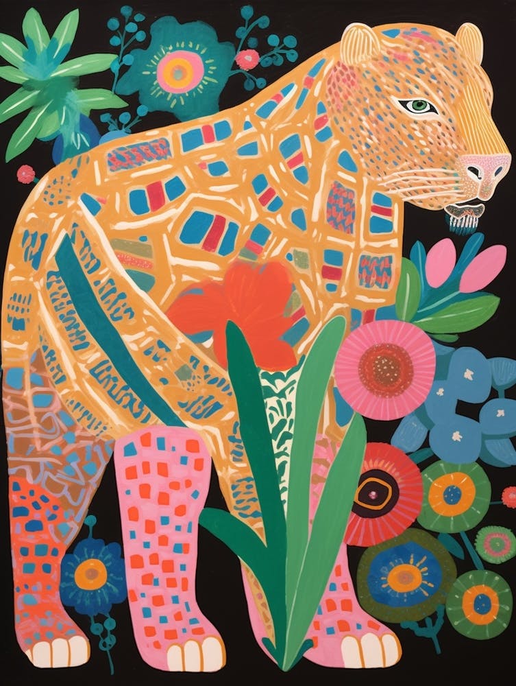 Maximalist Animal Painting Jaguar 2