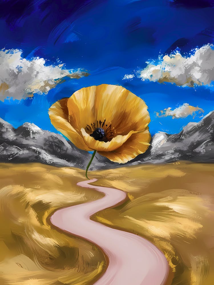 Yellow Poppy Painting