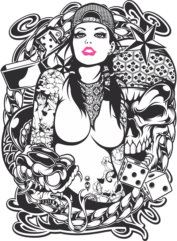 Gangsterfrau Monochrom