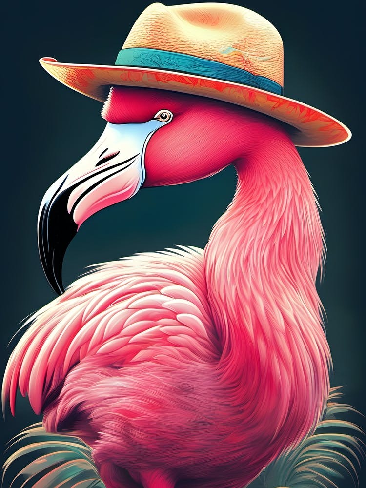 Flamingo In Hat