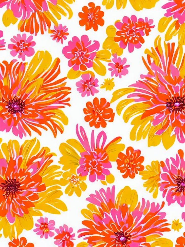 Anemone Floral Print Warm Tones2 Flower