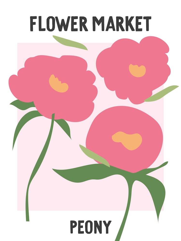 Flower Market Poster Peony