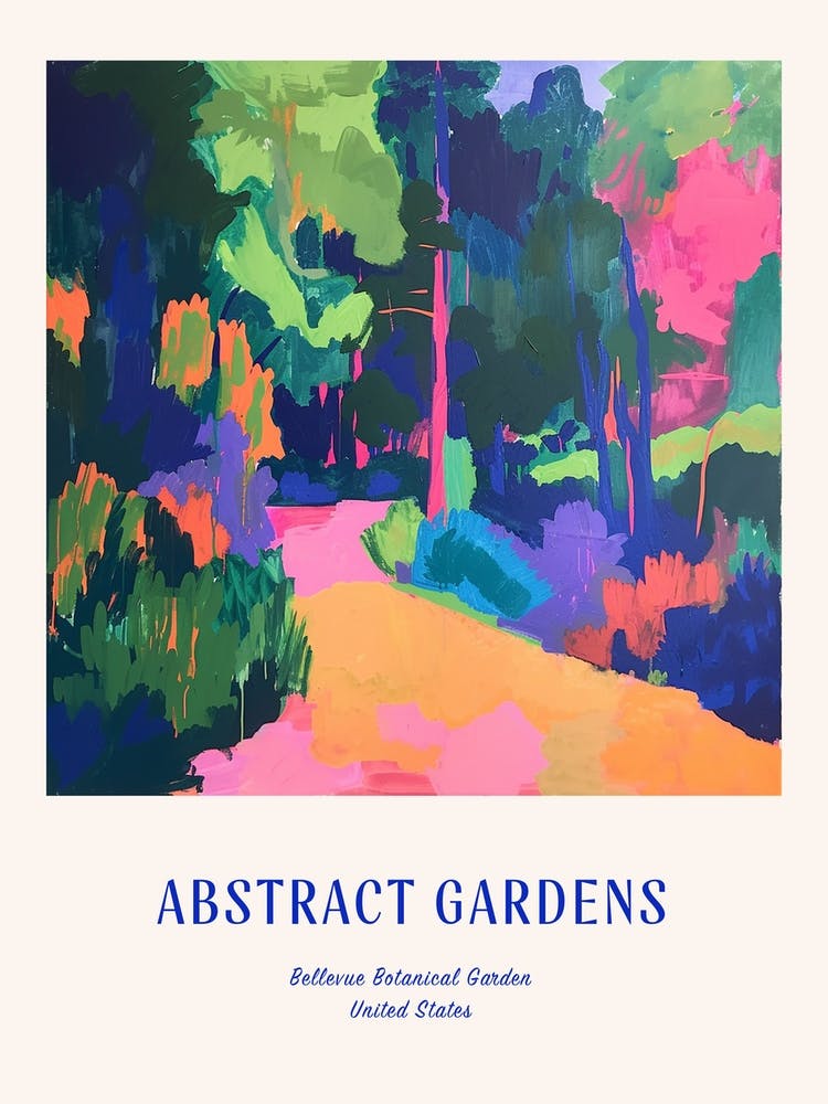 Colourful Gardens Bellevue Botanical Garden Usa 4 Blue Poster