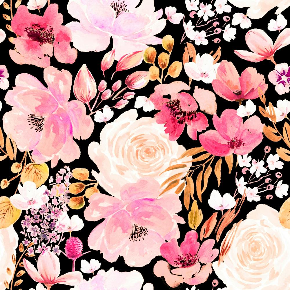 Floral Chaos Black Pink