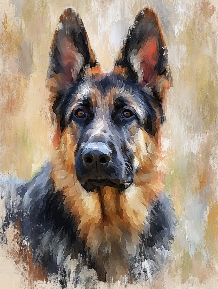 German Shepherd Acrylic Painting 5