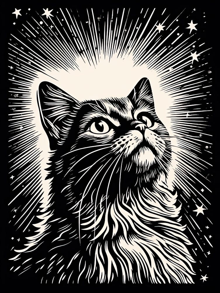 Kosmische Katzenlandschaft, Serie Psychedelische Katzen