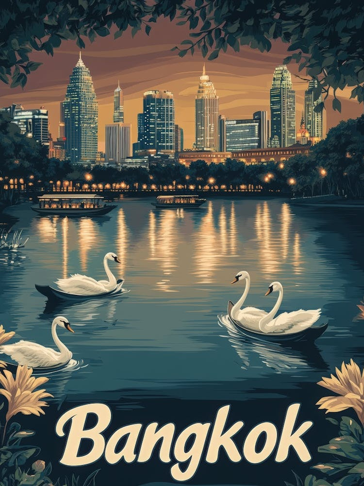 Aihrgdesign A Mid Century Modern Travel Poster For Bangkok 2
