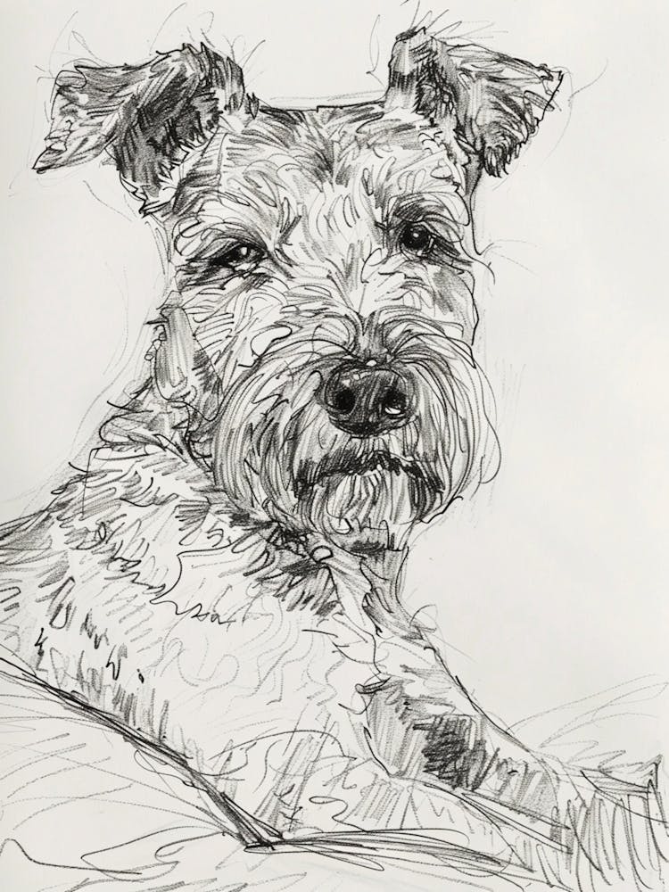 Fox Terrier Dog Line Sketch 1