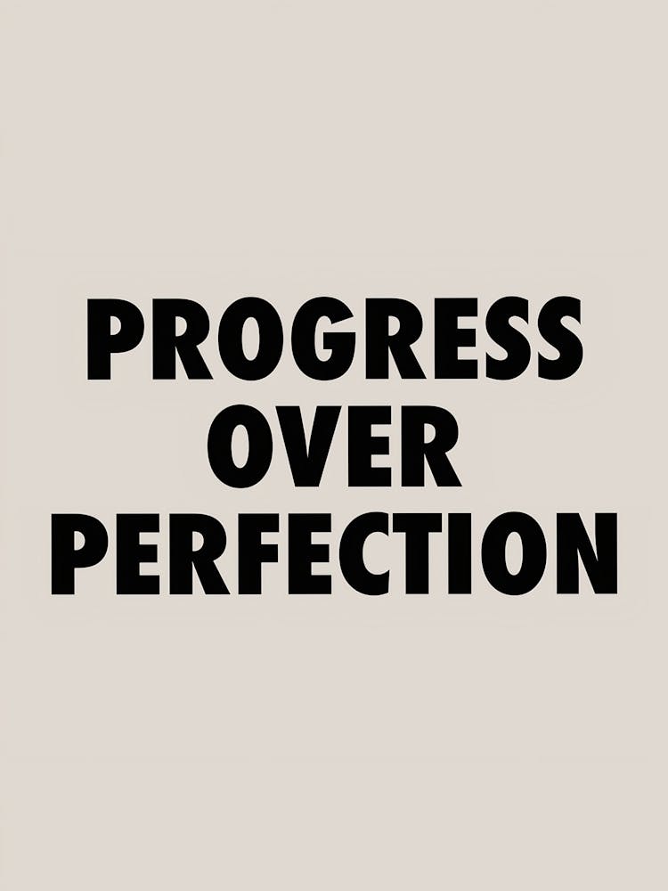 Growth Mindset Poster Inspirational Wall Art Progress Over Perfection Motivational Wallable Wall Art