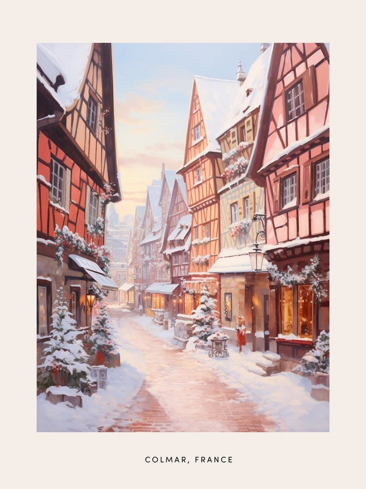 Dreamy Winter Painting Poster Colmar France 1