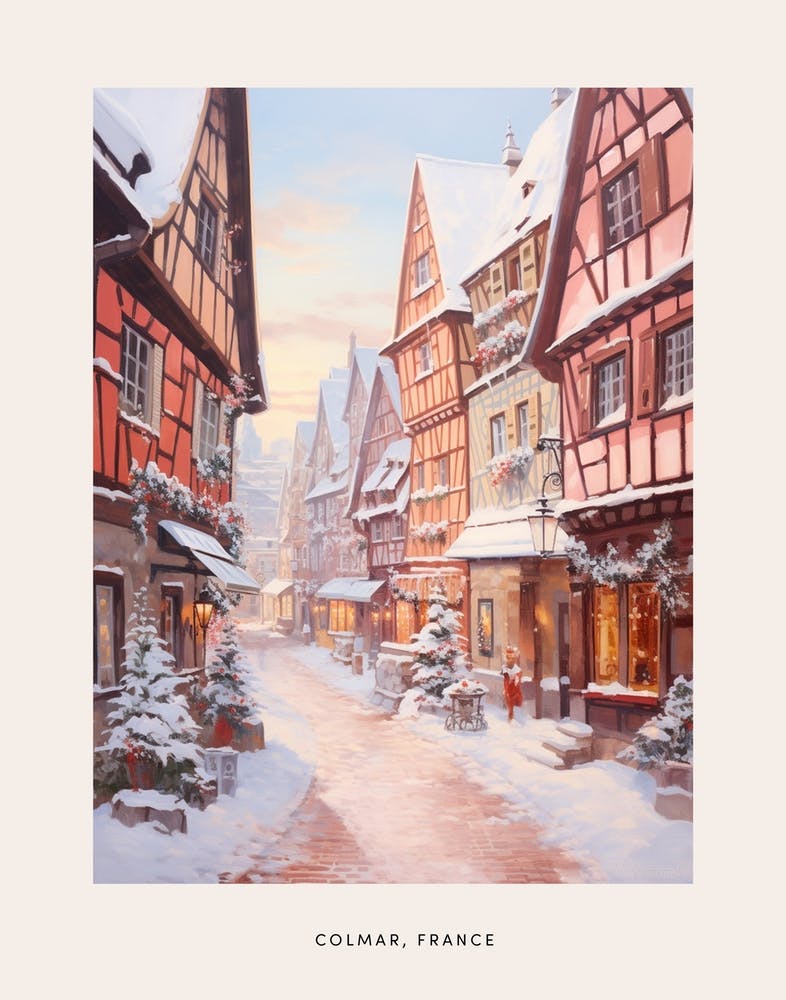 Dreamy Winter Painting Poster Colmar France 1