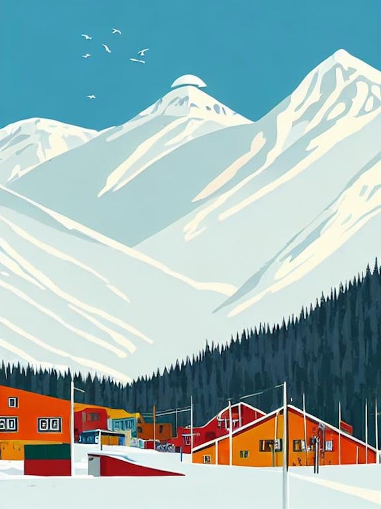 Trysil, Norway Midcentury Vintage Skiing Poster