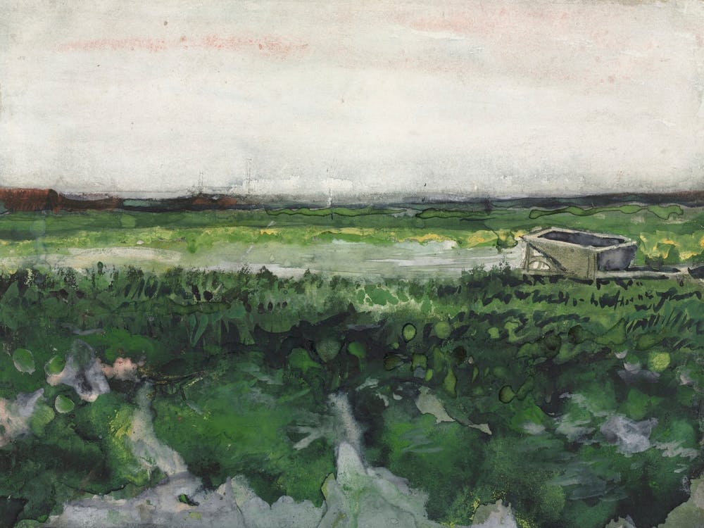 Landscape With Wheelbarrow (1883), Vincent Van Gogh