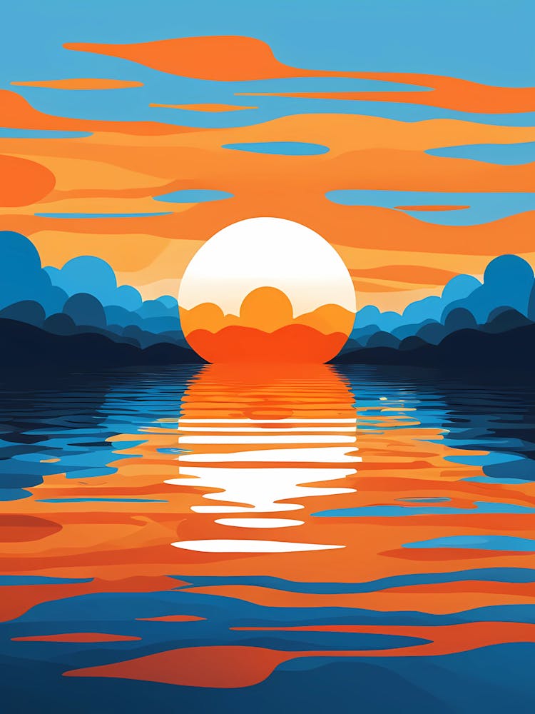 Sunset Over The Water 1
