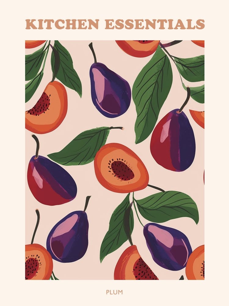 Plum Pattern Illustration Poster