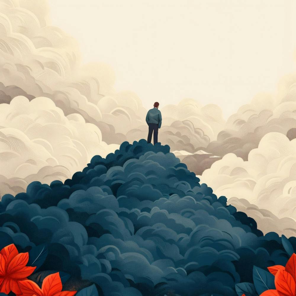 Man Standing On Top Of Mountain 1