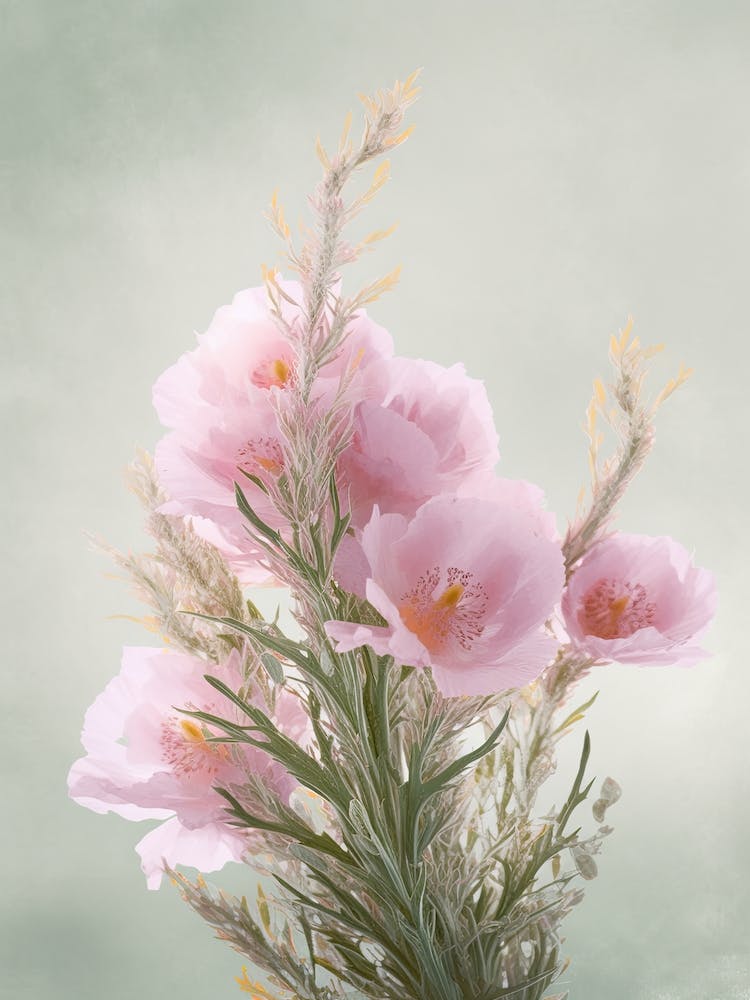 Heather Flowers Acrylic Painting In Pastel Colours 3