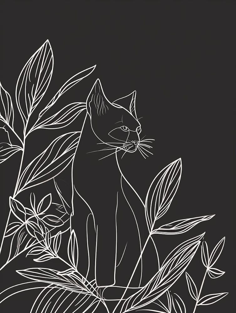Thai Cat Minimalist Illustration 1