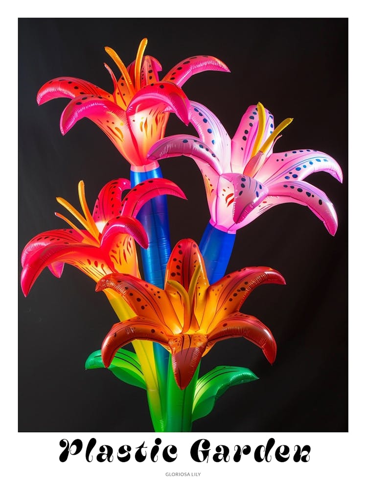 Bright Inflatable Flowers Poster Gloriosa Lily 2
