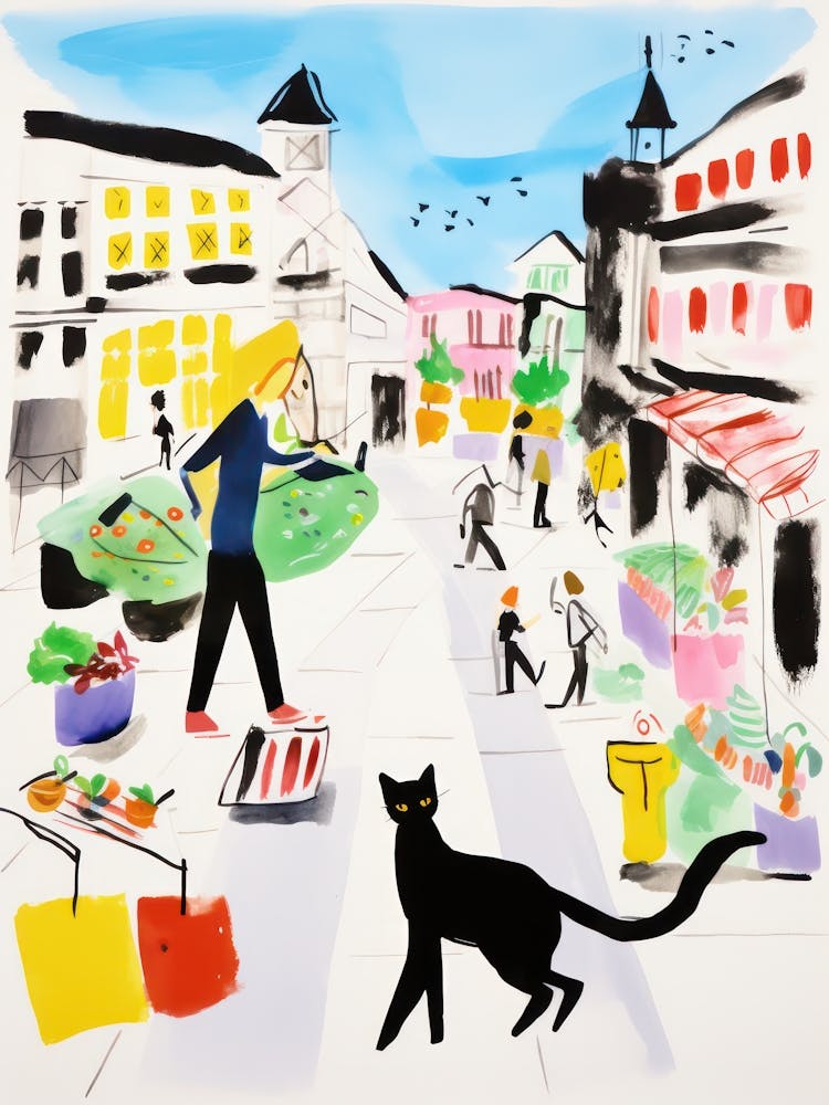 Le Marché Alimentaire à Stockholm 2 Illustration