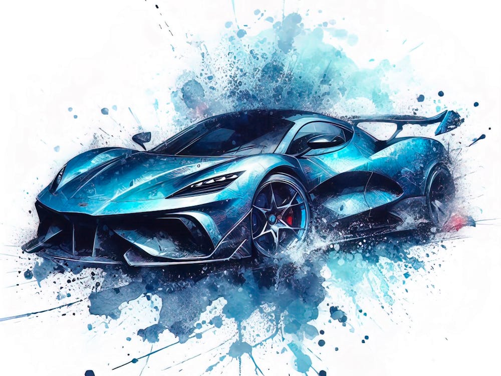 Blue Sports Car 1