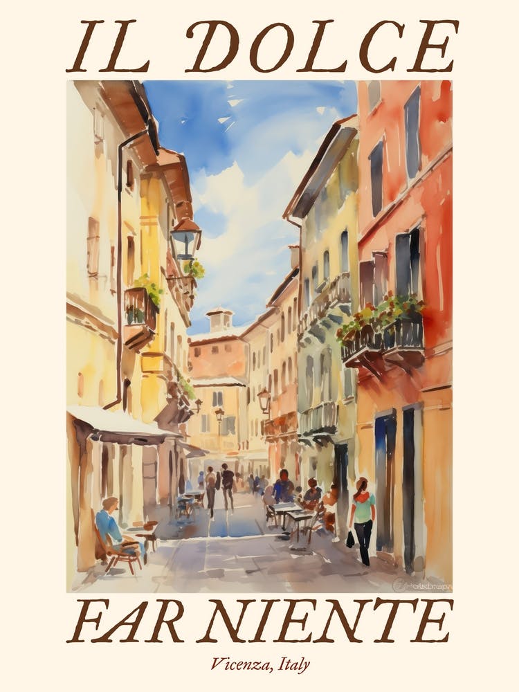 Il Dolce Far Niente Vicenza, Italien Aquarellstraßen 2 Poster